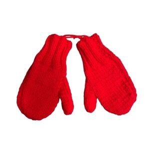 ⭐️ NWOT Hand-knitted kids red mittens
